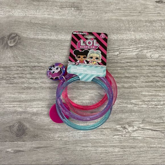 LOL Surprise! 3 on Glitter Bangles wIth charms - Picture 1 of 4